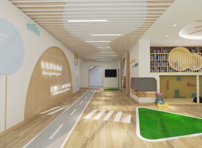 现代幼儿园大厅3D模型下载